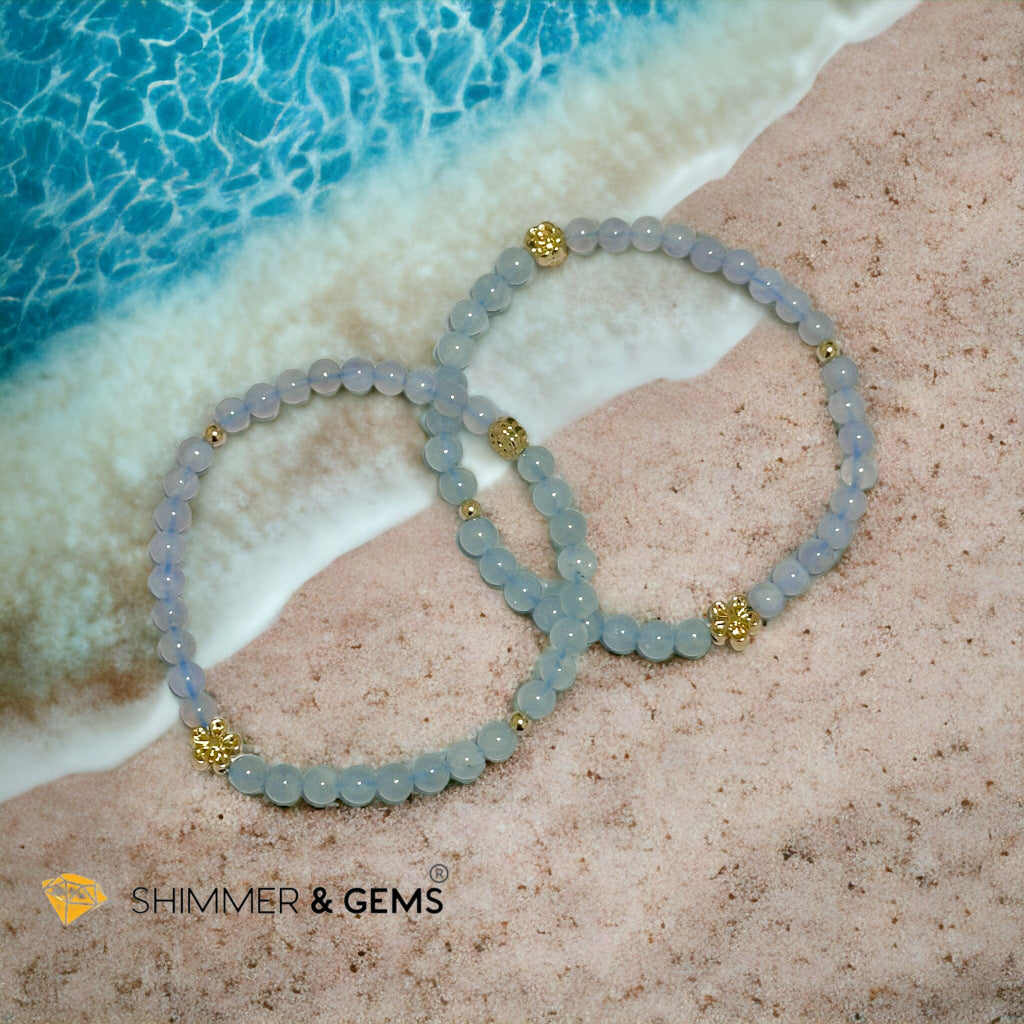 Cash Flow 4mm Bracelet (Aquamarine & Chalcedony)