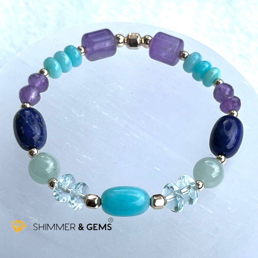 Chakra Activator Series: Higher Matrix Bracelet With 14K Gold Filled (Communication Clarity & Divine