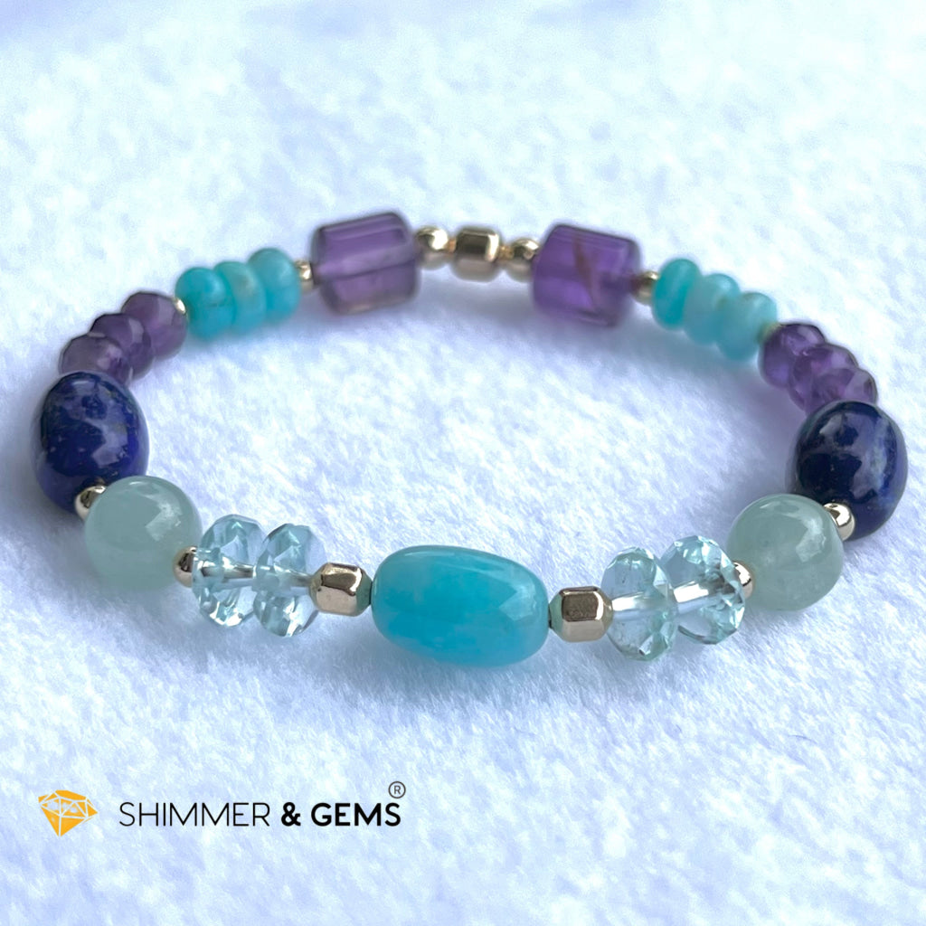 Chakra Activator Series: Higher Matrix Bracelet With 14K Gold Filled (Communication Clarity & Divine