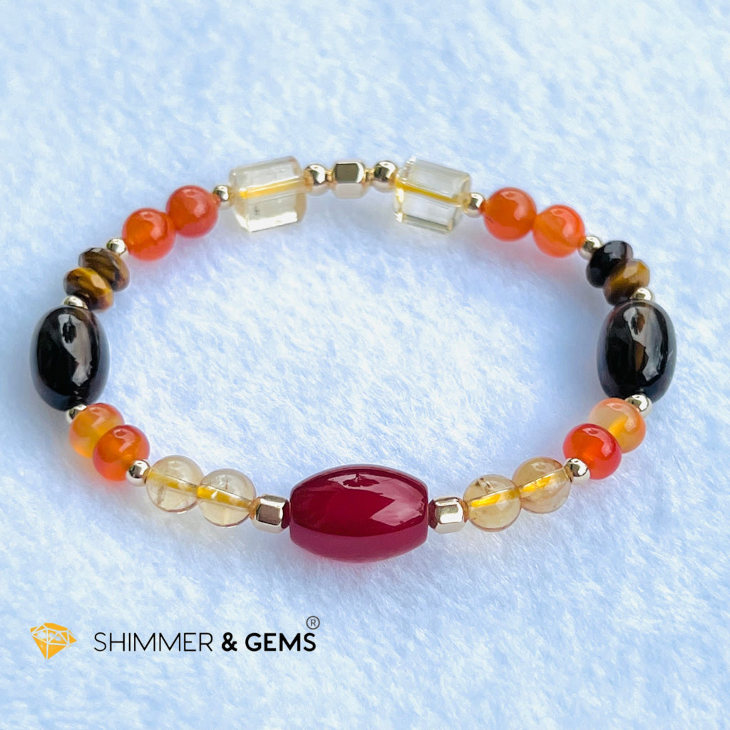 Chakra Activator Series-Lower Balancer Bracelet With 14K Gold Filled (Stability Passion Confidence &
