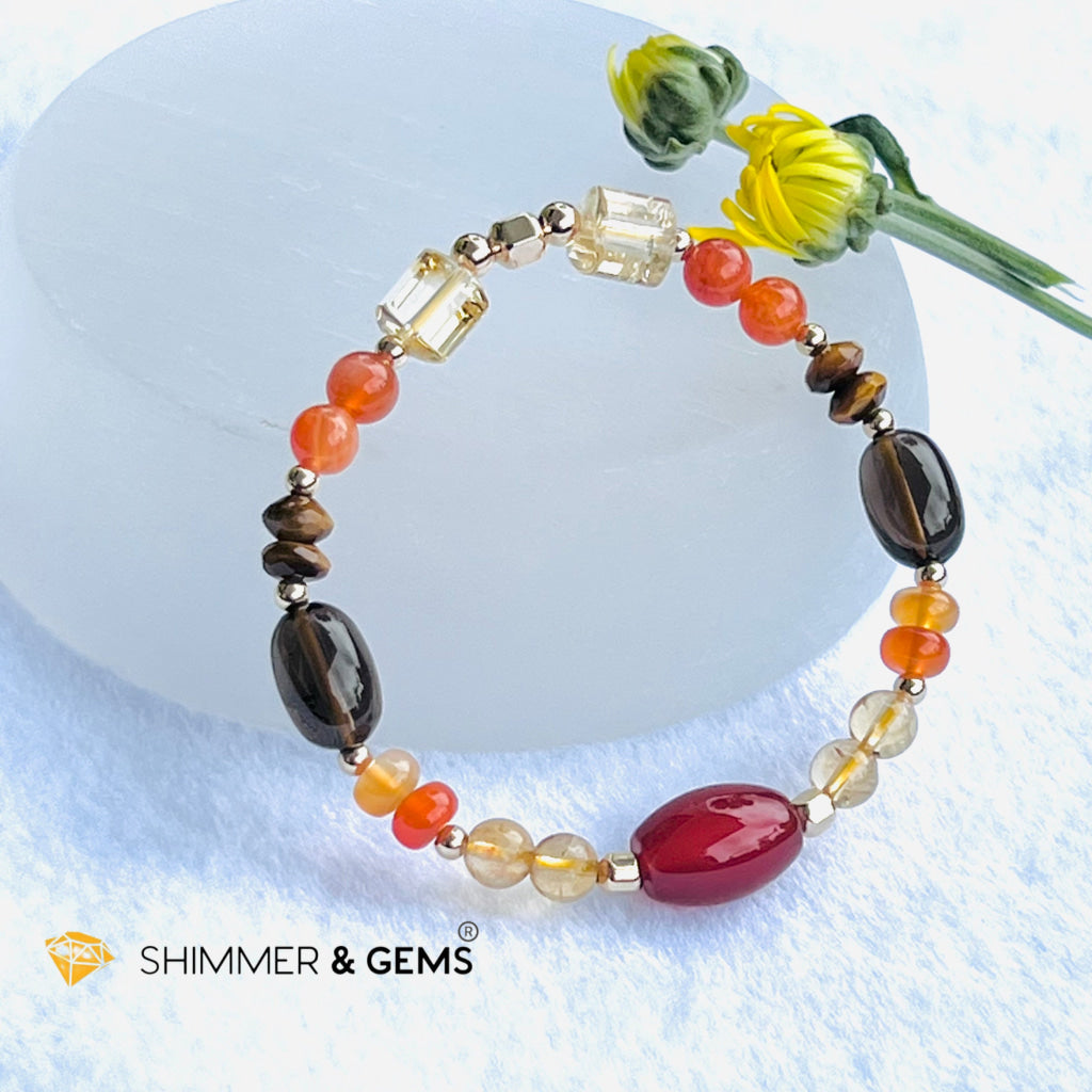 Chakra Activator Series-Lower Balancer Bracelet With 14K Gold Filled (Stability Passion Confidence &