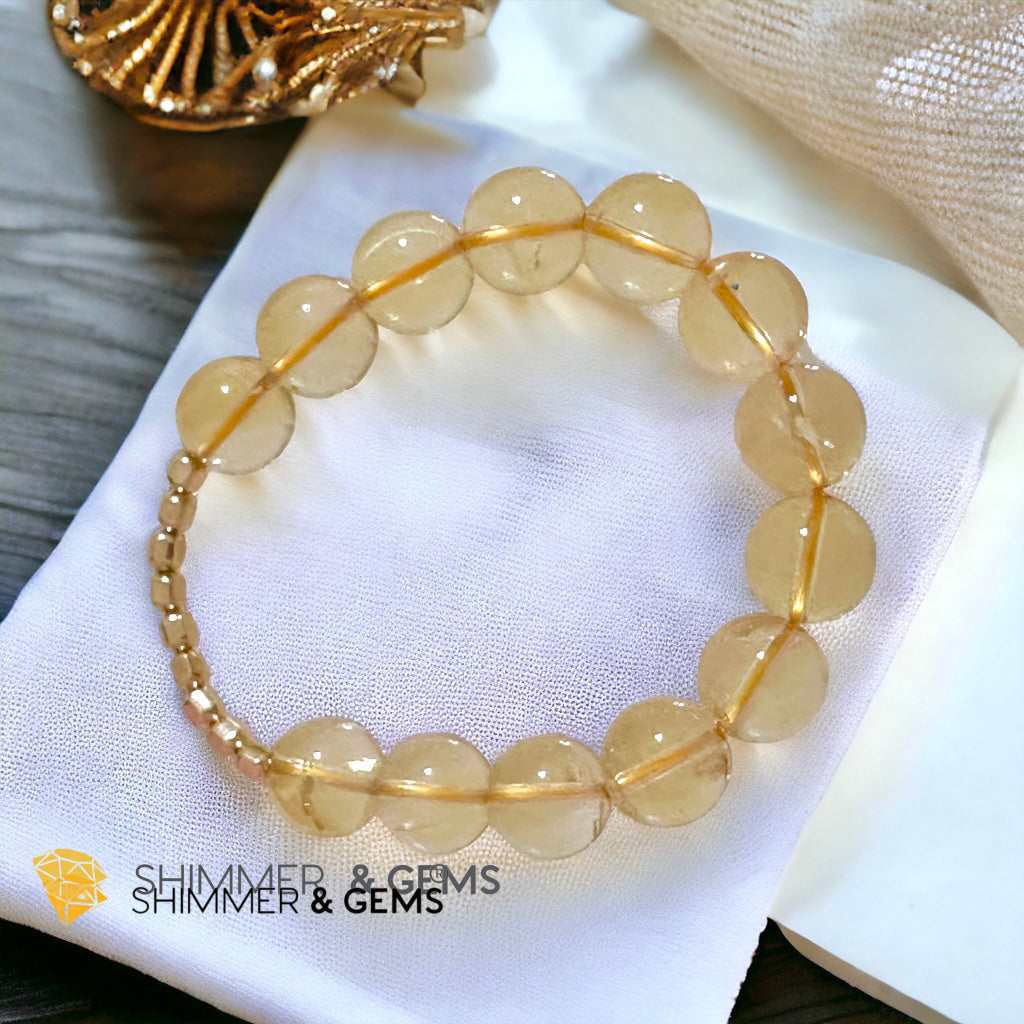 CITRINE 12mm Fortune 9 Bracelet AAAA Grade (14K Gold Filled)