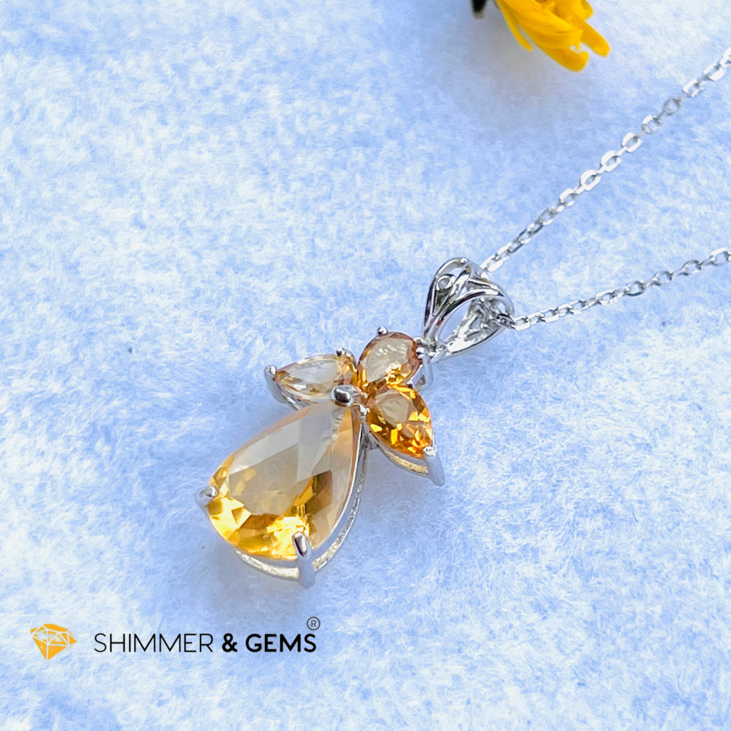 Citrine Angel Pendant In 925 Silver (Wealth Angel) Charms & Pendants