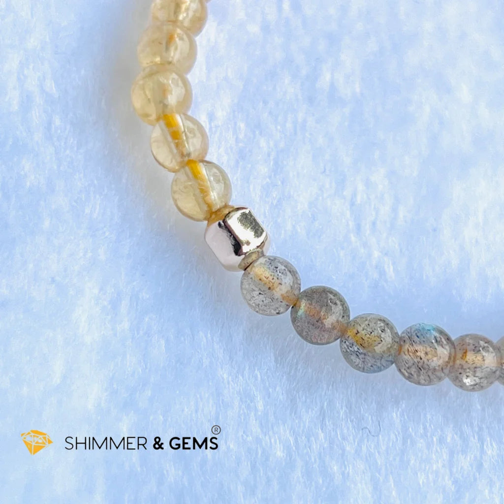 Citrine Labradorite Clearing Money Blockage Healing Bracelet