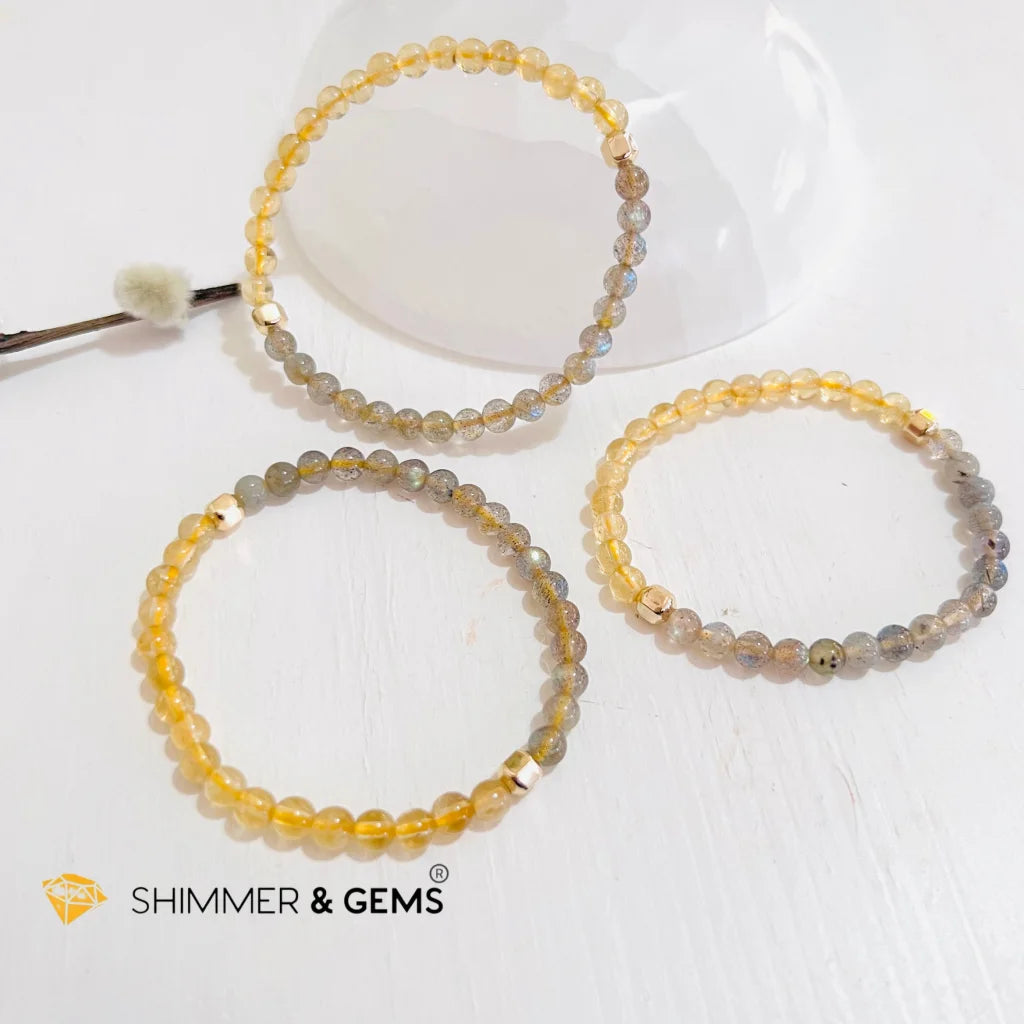 Citrine Labradorite Clearing Money Blockage Healing Bracelet