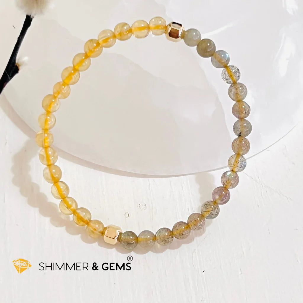 Citrine Labradorite Clearing Money Blockage Healing Bracelet