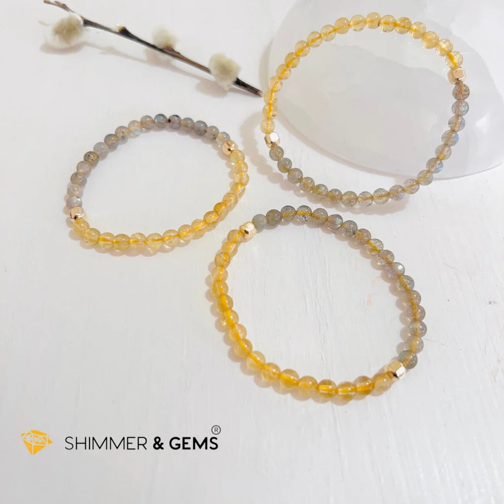 Citrine Labradorite Clearing Money Blockage Healing Bracelet