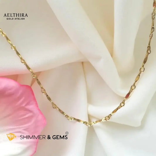 Dapped Bar Chain 14K Gold Filled Necklace 18” 18” Necklace