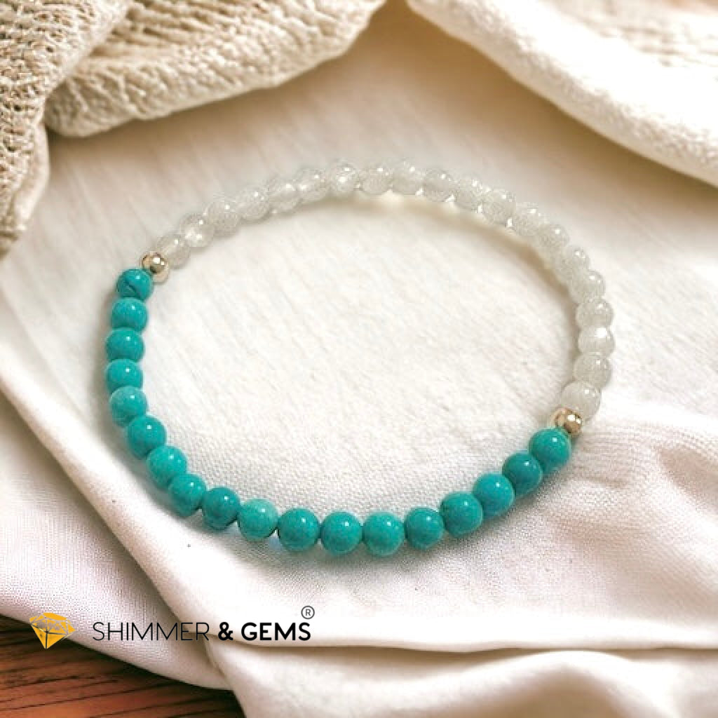 Divine Alchemy Bracelet (Turquoise, Moonstone 4mm with 14k gold filled beads)