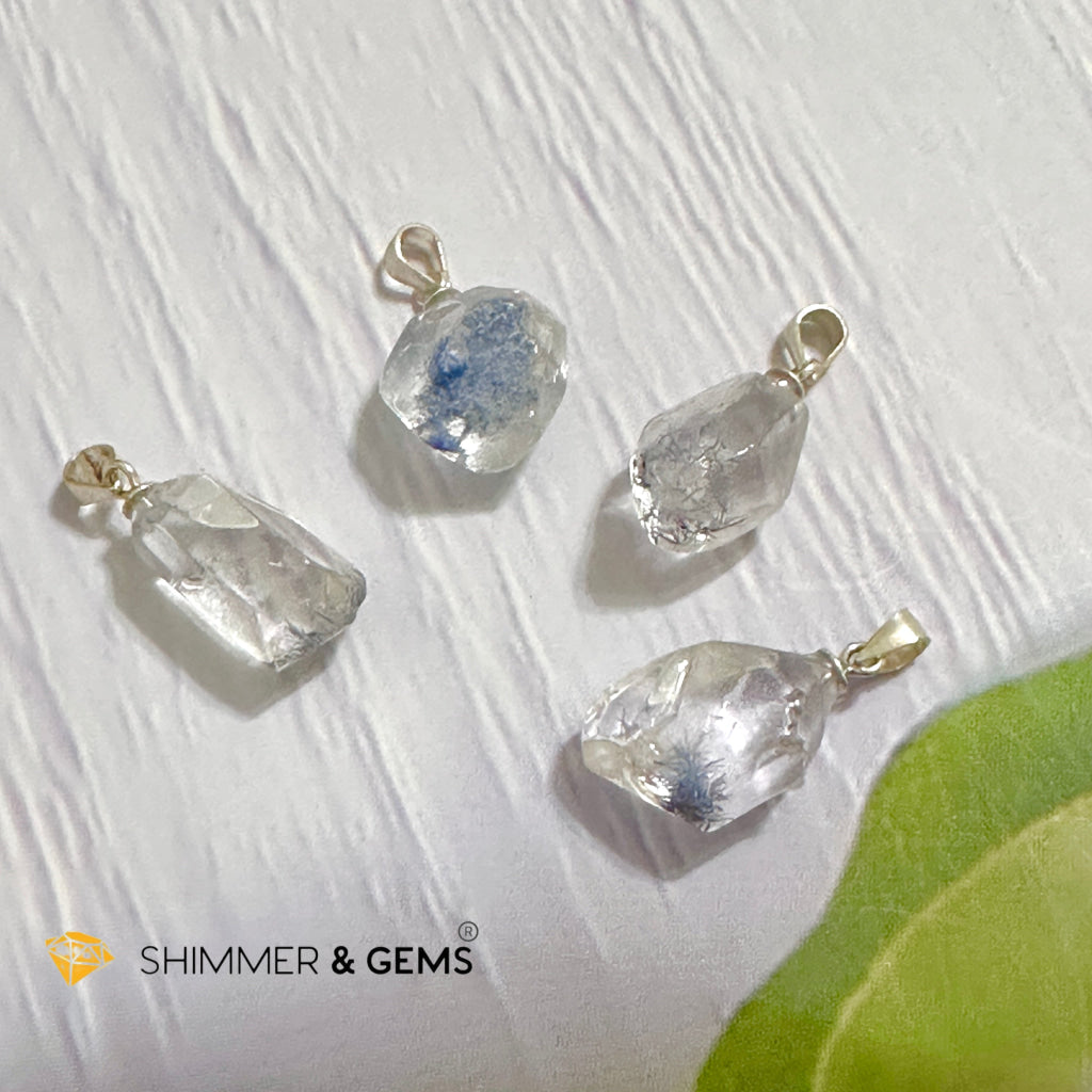 Dumortierite Raw 925 Silver Pendant (AAA)