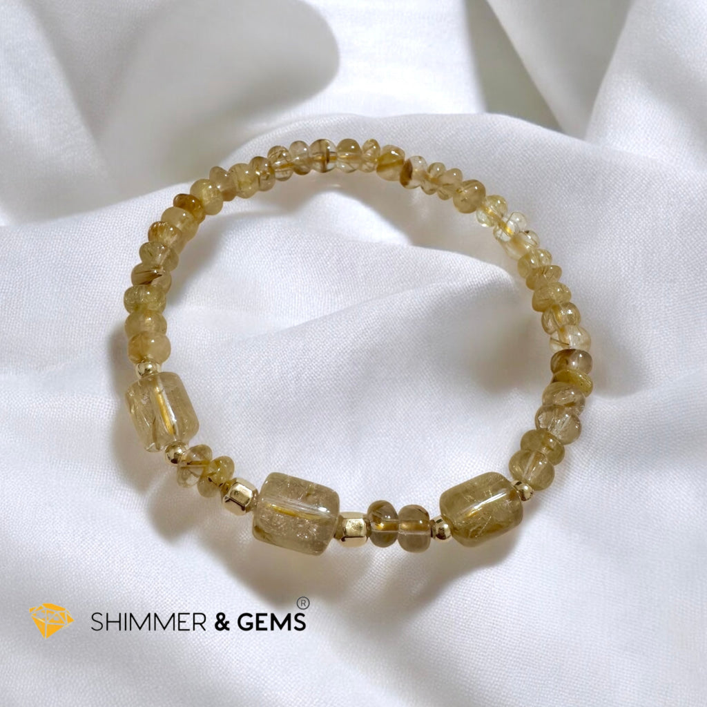 Elegance Golden Rutilated Bracelet (Good Luck)For Men & Women