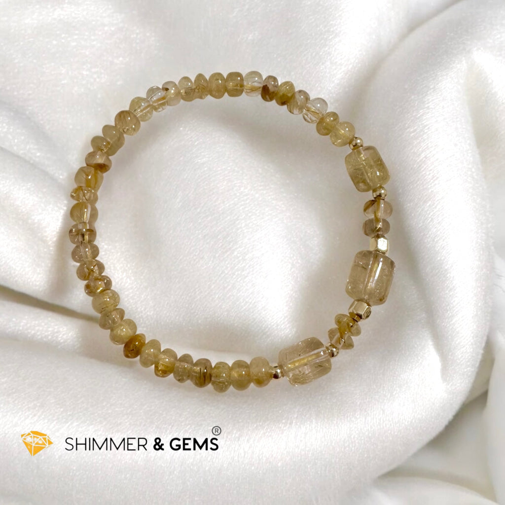 Elegance Golden Rutilated Bracelet (Good Luck)For Men & Women