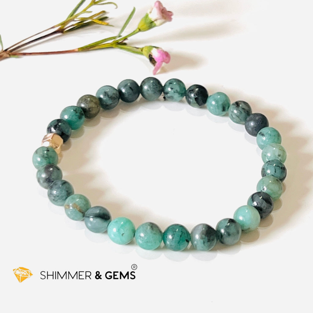 Emerald Healing Bracelet With 14K Gold-Filled Bead (Success & Luck) Bracelets