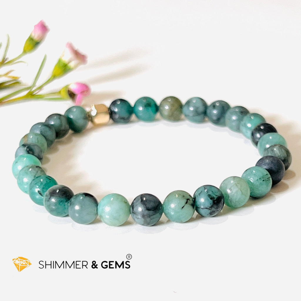 Emerald Healing Bracelet With 14K Gold-Filled Bead (Success & Luck) Bracelets