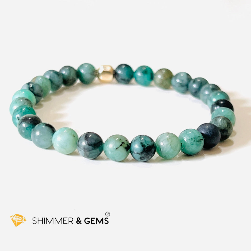 Emerald Healing Bracelet With 14K Gold-Filled Bead (Success & Luck) Bracelets