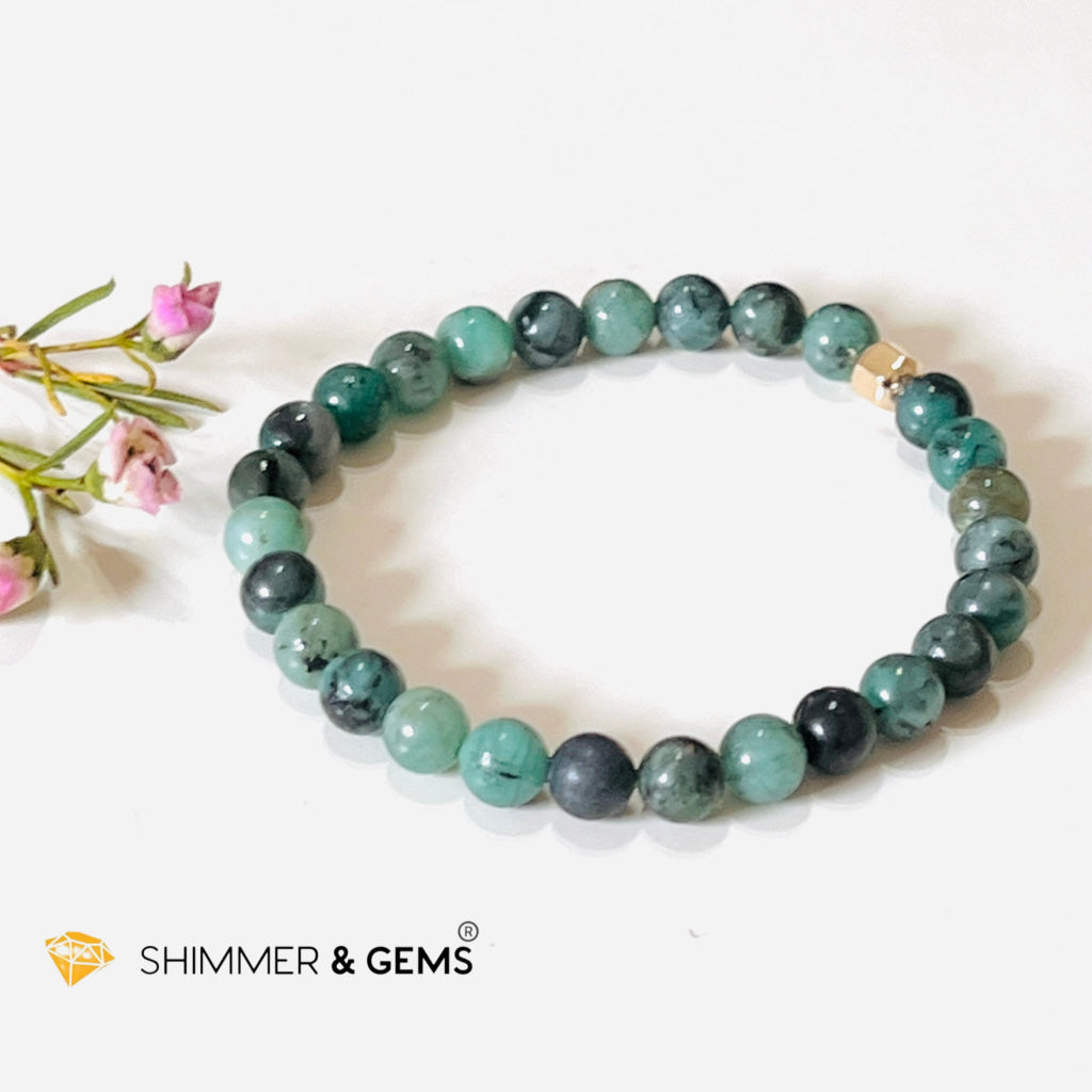 Emerald Healing Bracelet With 14K Gold-Filled Bead (Success & Luck) Bracelets