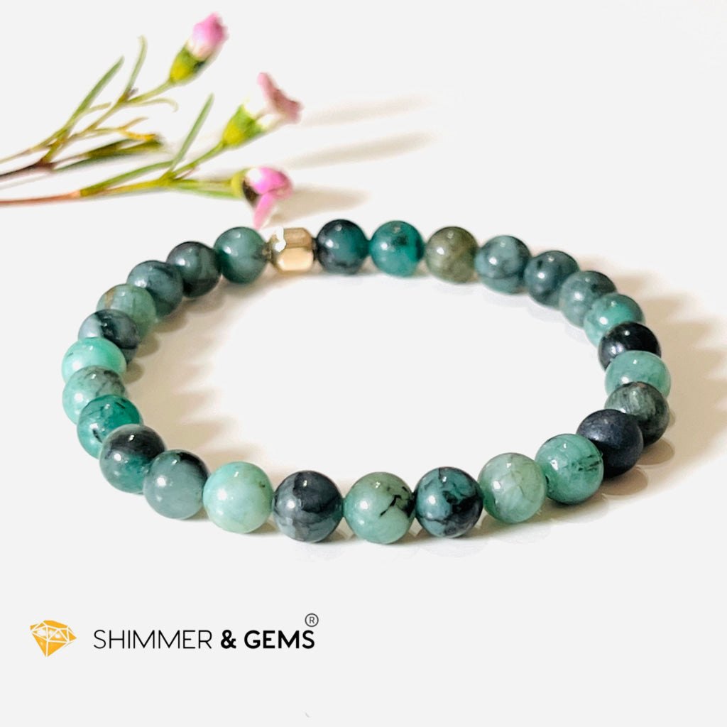 Emerald Healing Bracelet With 14K Gold-Filled Bead (Success & Luck) Bracelets