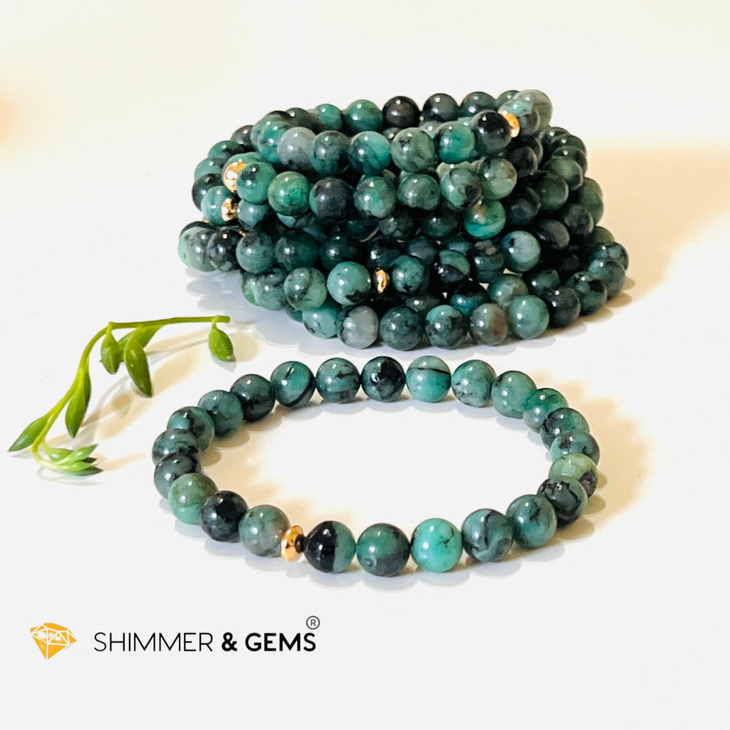 Emerald Healing 8Mm Bracelet With 14K Gold-Filled Bead (Success & Luck) Bracelets
