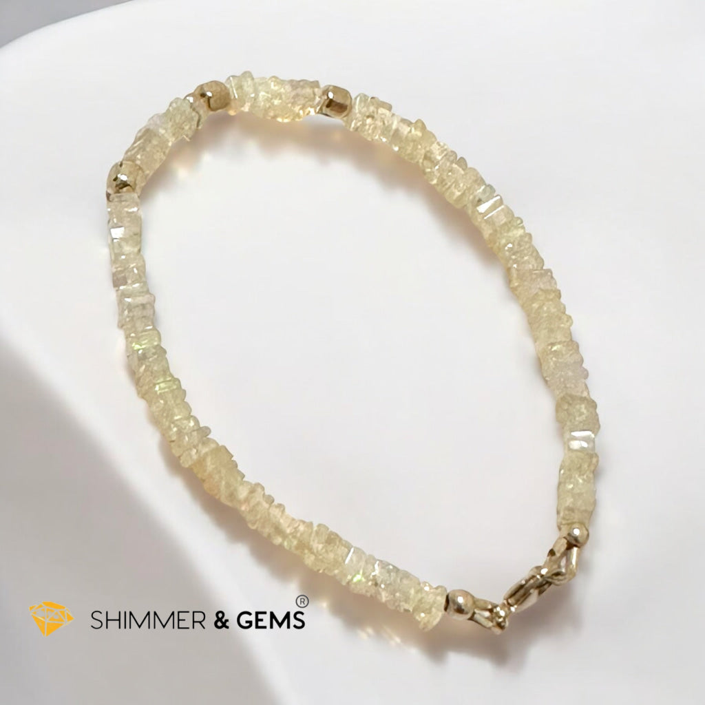 Ethiopian Opal Rondelle 3x4mm Bracelet with Gold-Filled Clasp and Beads (AAA Grade) Premium