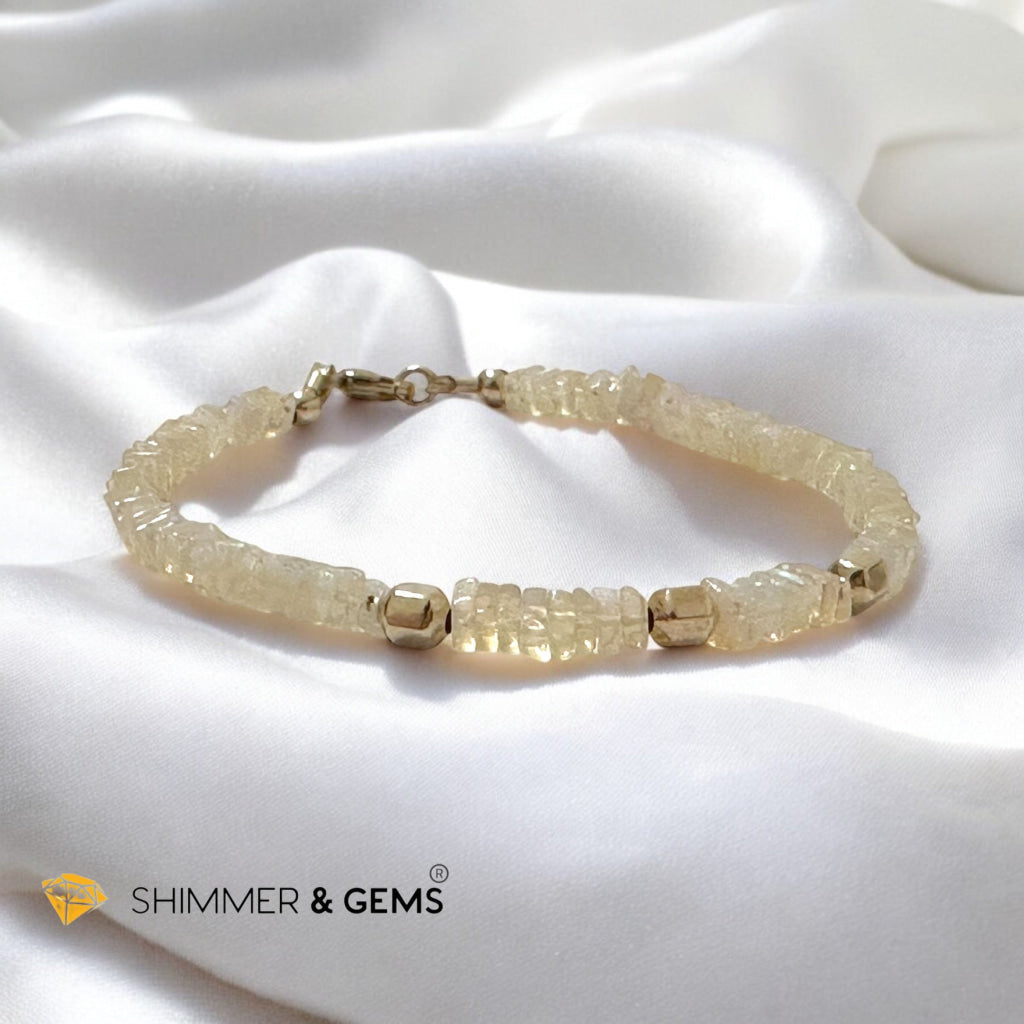 Ethiopian Opal Rondelle 3x4mm Bracelet with Gold-Filled Clasp and Beads (AAA Grade) Premium