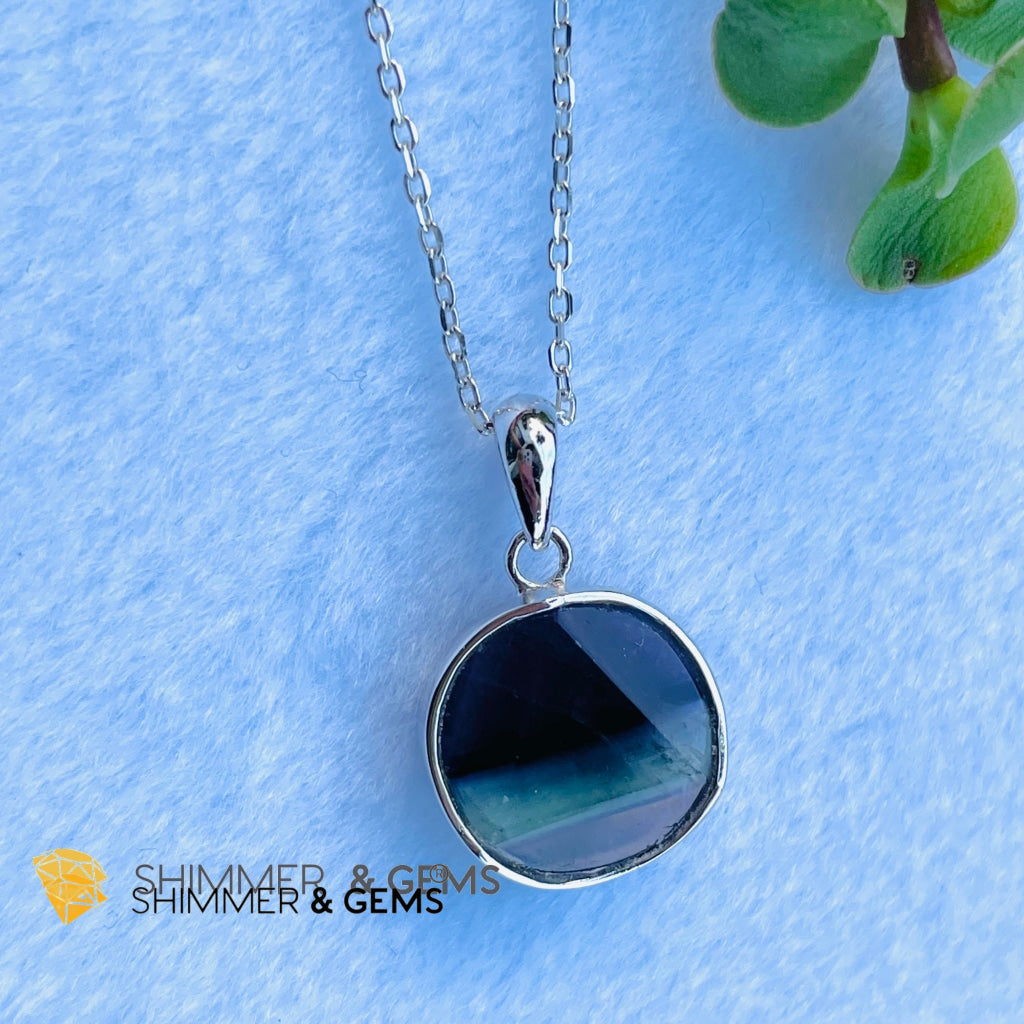 Fluorite Star of David Pendant 925 Silver (Immune Booster)