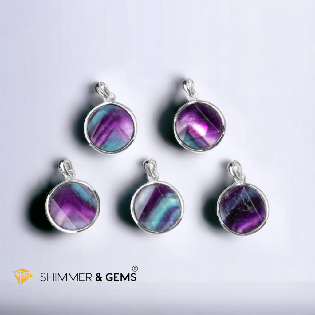 Fluorite Star of David Pendant 925 Silver (Immune Booster)