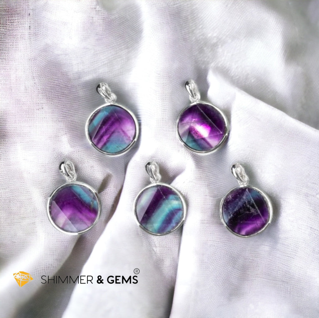 Fluorite Star of David Pendant 925 Silver (Immune Booster)