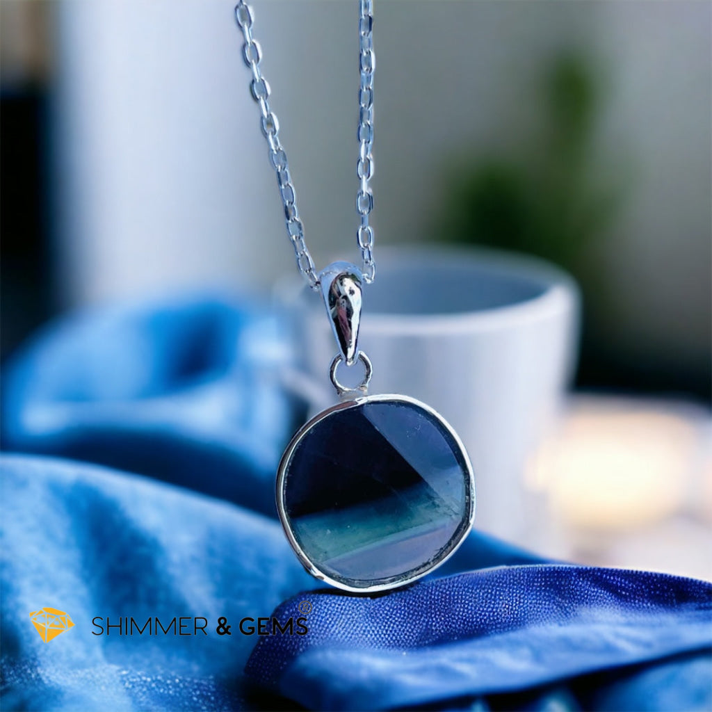 Fluorite Star of David Pendant 925 Silver (Immune Booster)