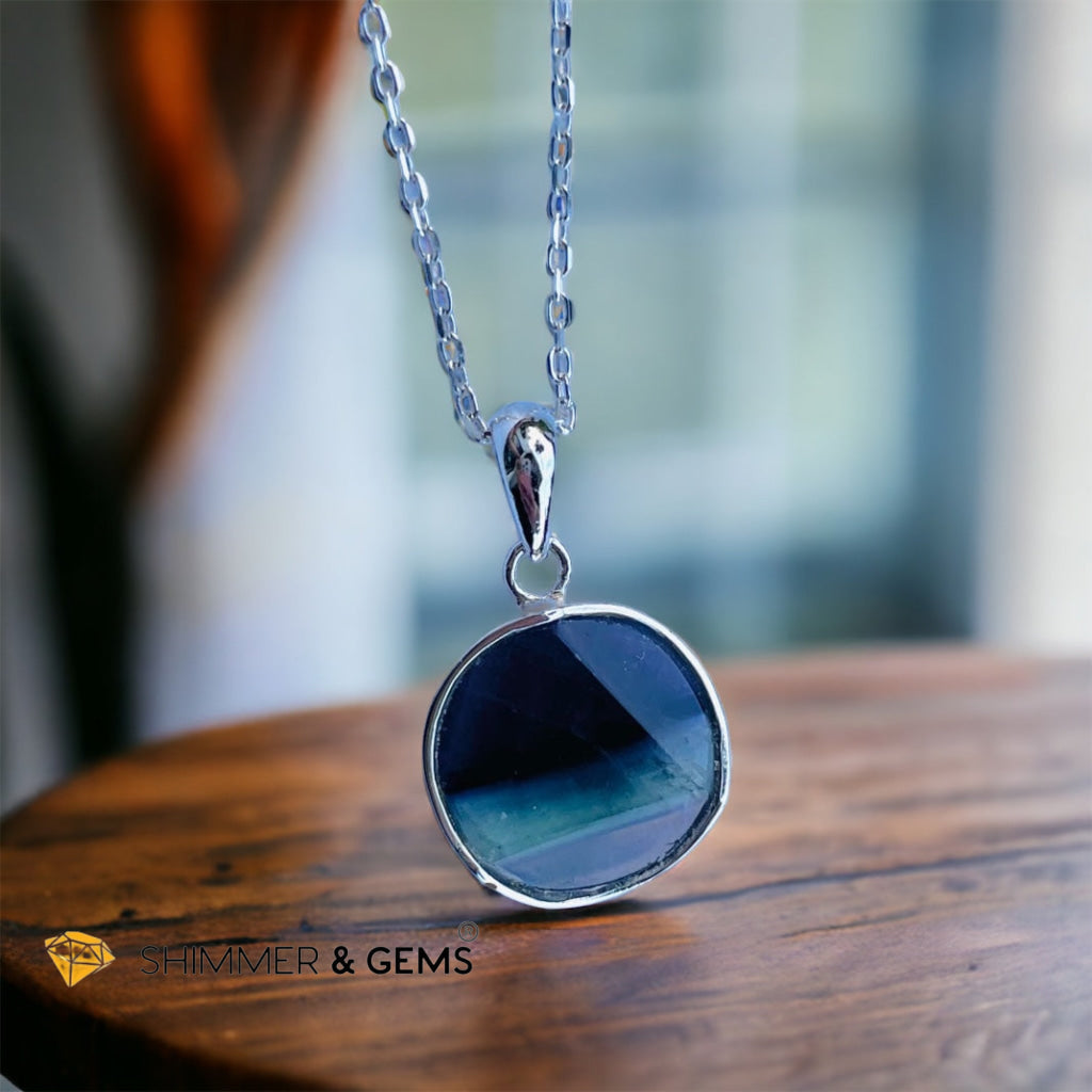 Fluorite Star of David Pendant 925 Silver (Immune Booster)