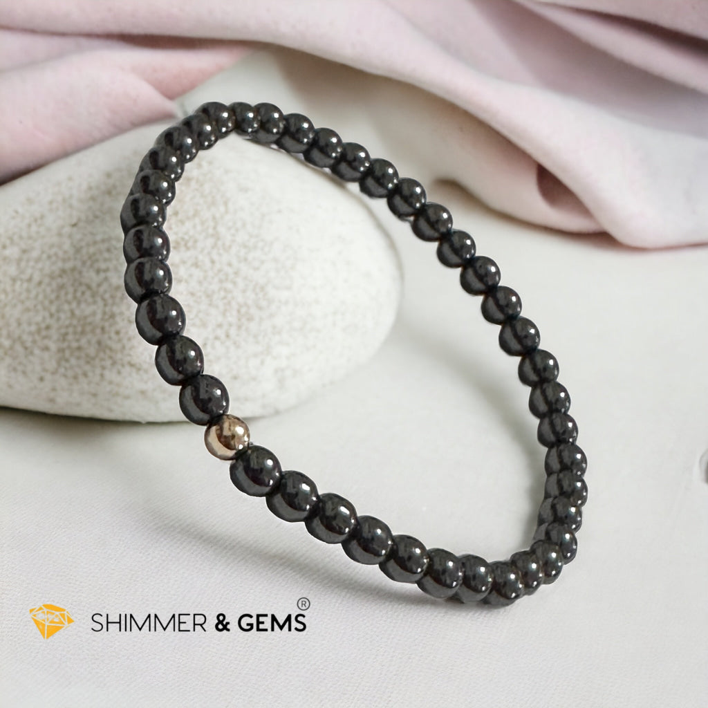 Ghost Month Protection Bundle Bracelets (4mm Onyx, Hematite & Smoky Quartz) with 14k gold filled @35% OFF