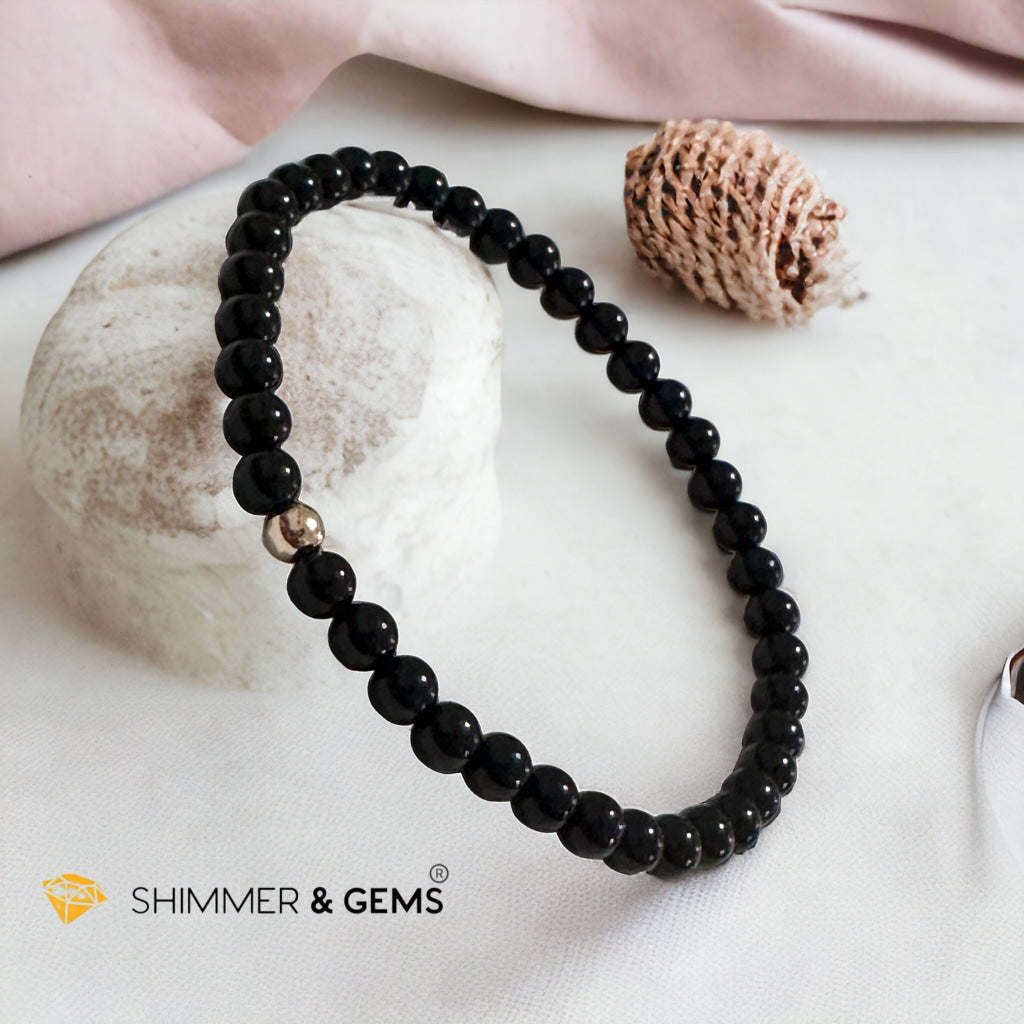 Ghost Month Protection Bundle Bracelets (4mm Onyx, Hematite & Smoky Quartz) with 14k gold filled @35% OFF