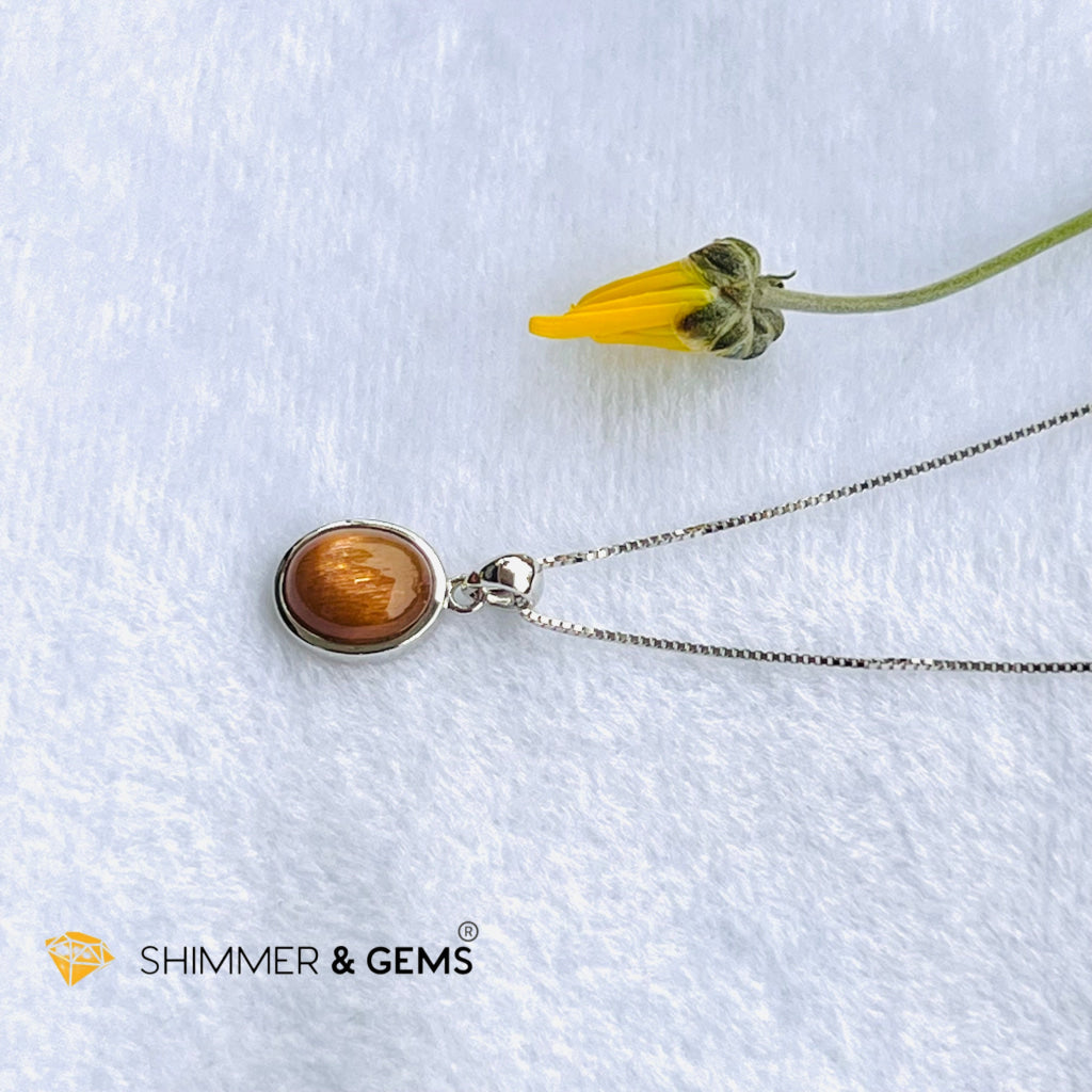 Gold Sunstone Oval Pendant 8X10Mm Charms & Pendants