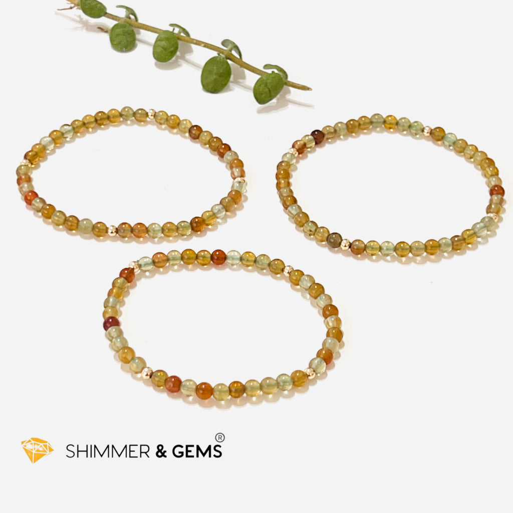 Green Apatite 4Mm Healing Bracelet With 14K Gold Filled Bracelets