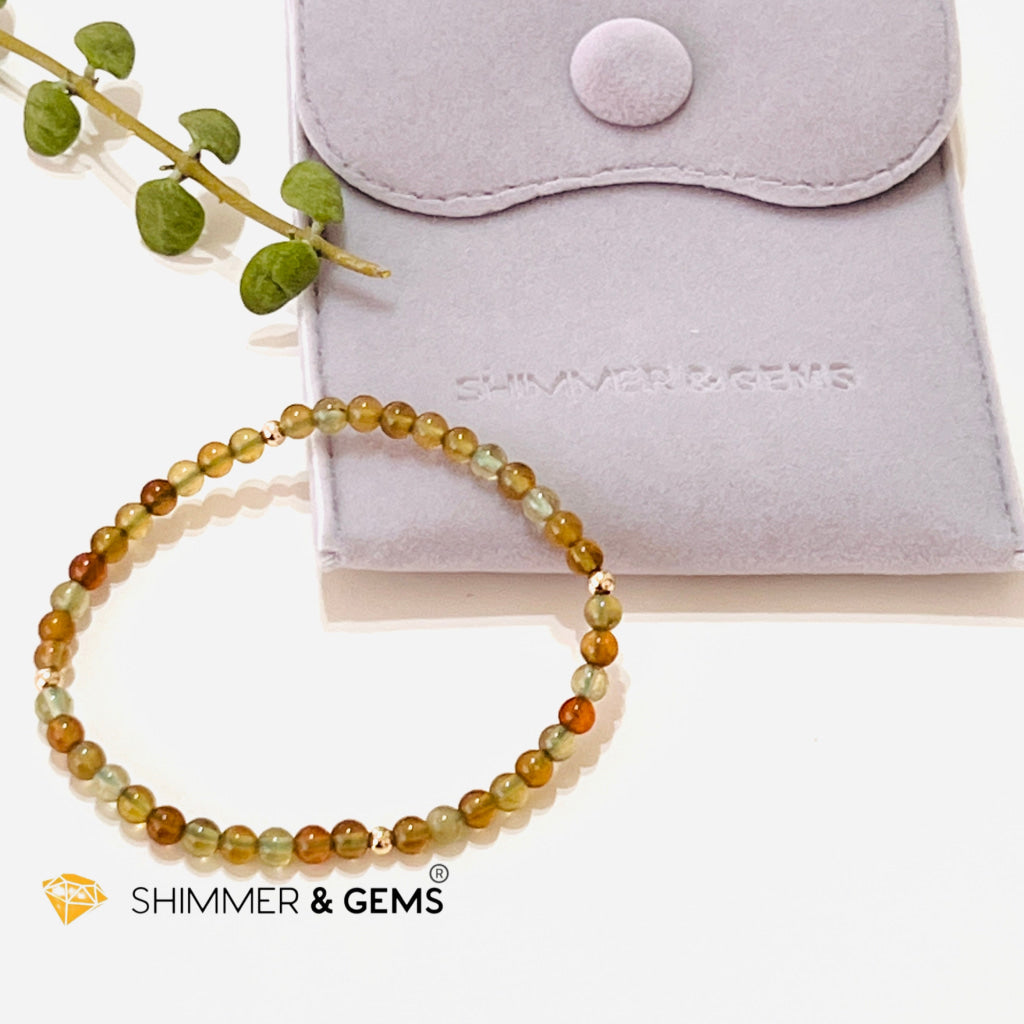 Green Apatite 4Mm Healing Bracelet With 14K Gold Filled Bracelets