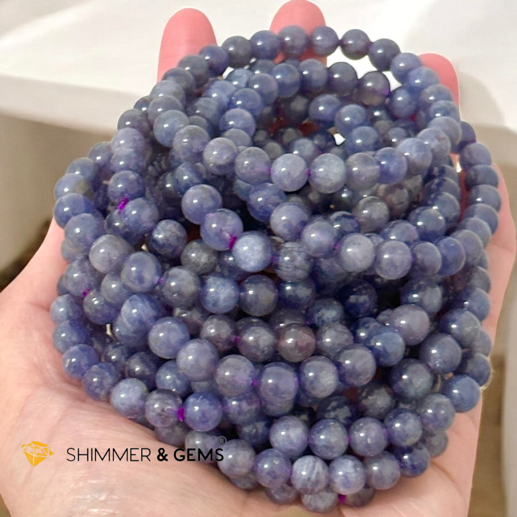 Iolite with Leklai Premium 7-8mm Bracelet (Detox • Debt Clearing • Magical Alchemy • Soul Cleansing) Sacred Technology Collection