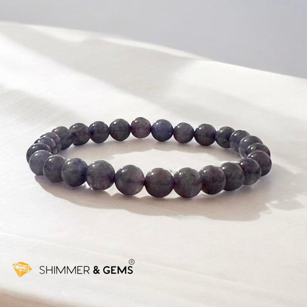 Iolite with Leklai Premium 7-8mm Bracelet (Detox • Debt Clearing • Magical Alchemy • Soul Cleansing) Sacred Technology Collection
