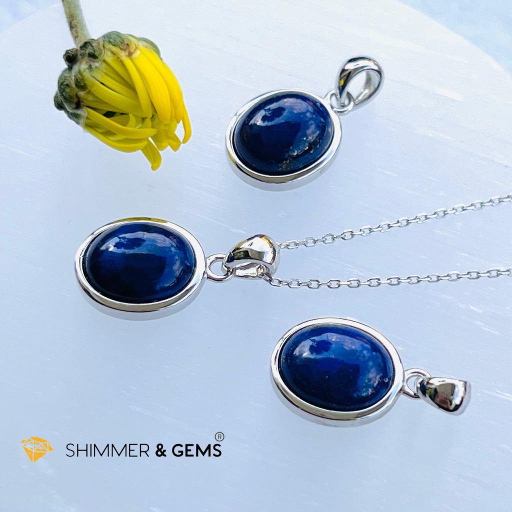 Lapis Lazuli Oval Pendant 8X10Mm Charms & Pendants