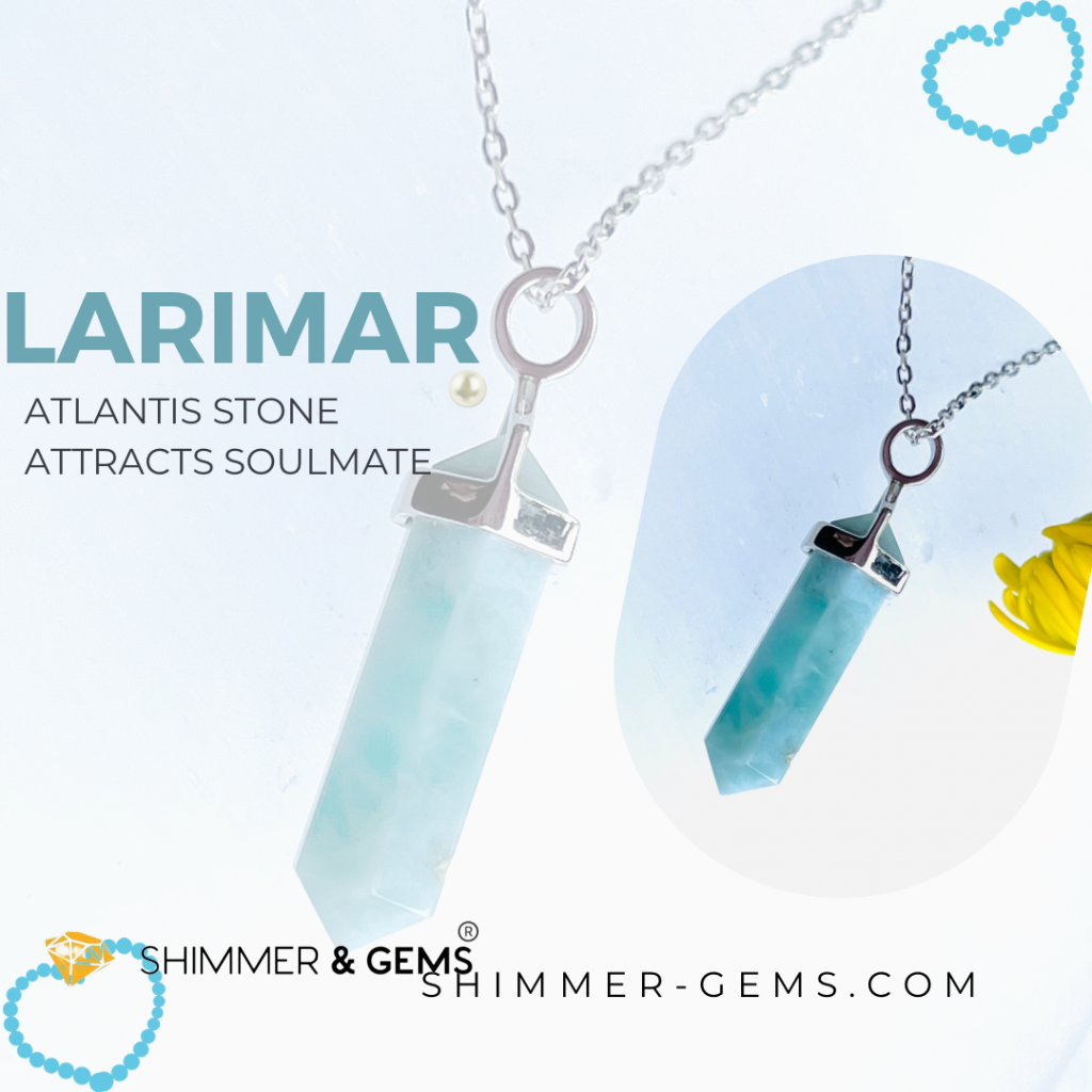 Larimar Double Pointer Pendant 925 Silver (Attract Soulmate Charms & Pendants
