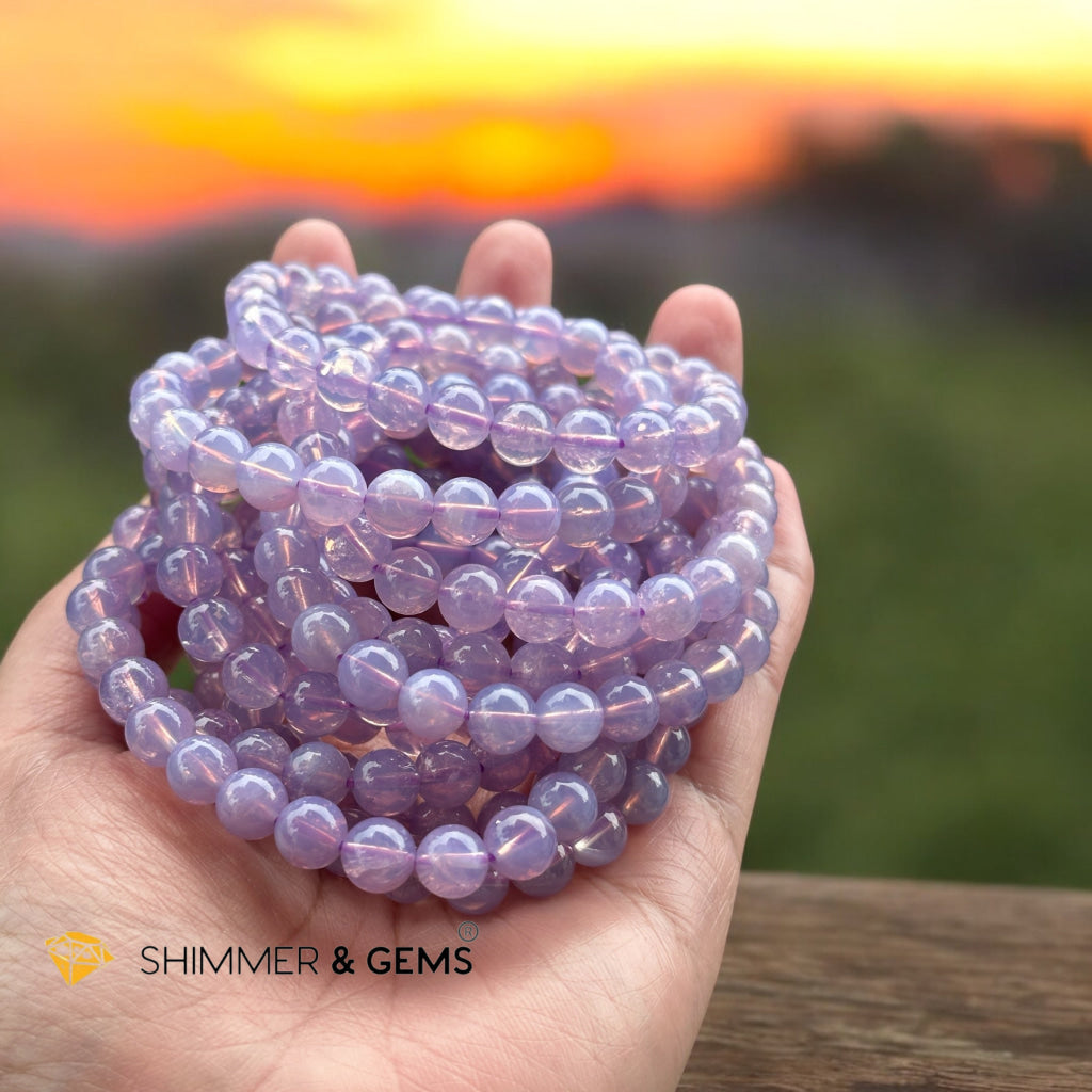 Lavender Moon Quartz Premium AAAA Grade 7mm (Brazil) Very Rare, Premium