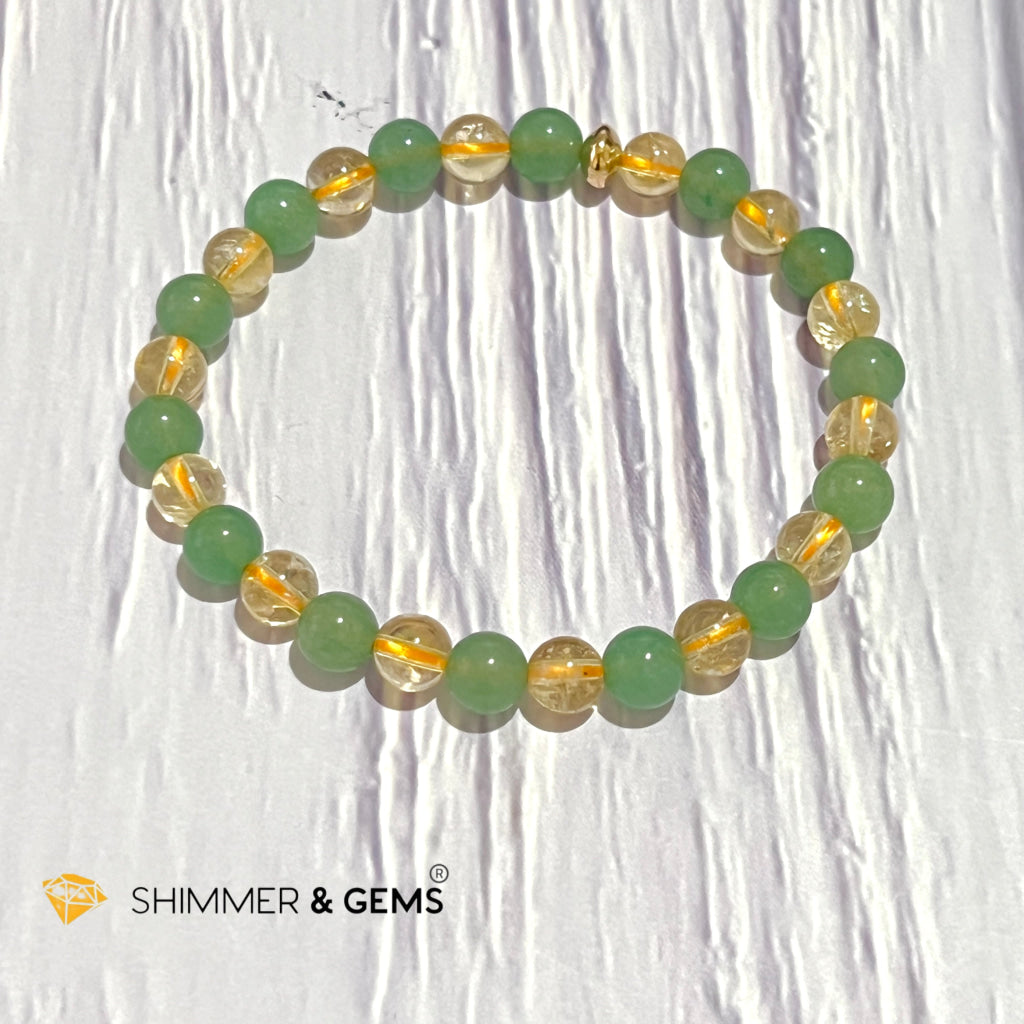 Luck In Money Bracelet (Citrine & Aventurine) 6Mm