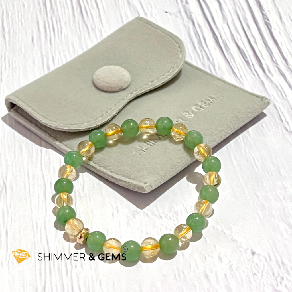 Luck In Money Bracelet (Citrine & Aventurine) 6Mm
