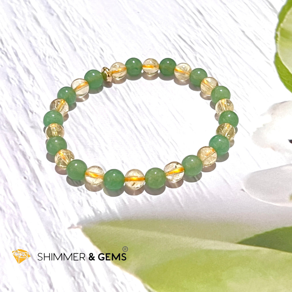 Luck In Money Bracelet (Citrine & Aventurine) 6Mm