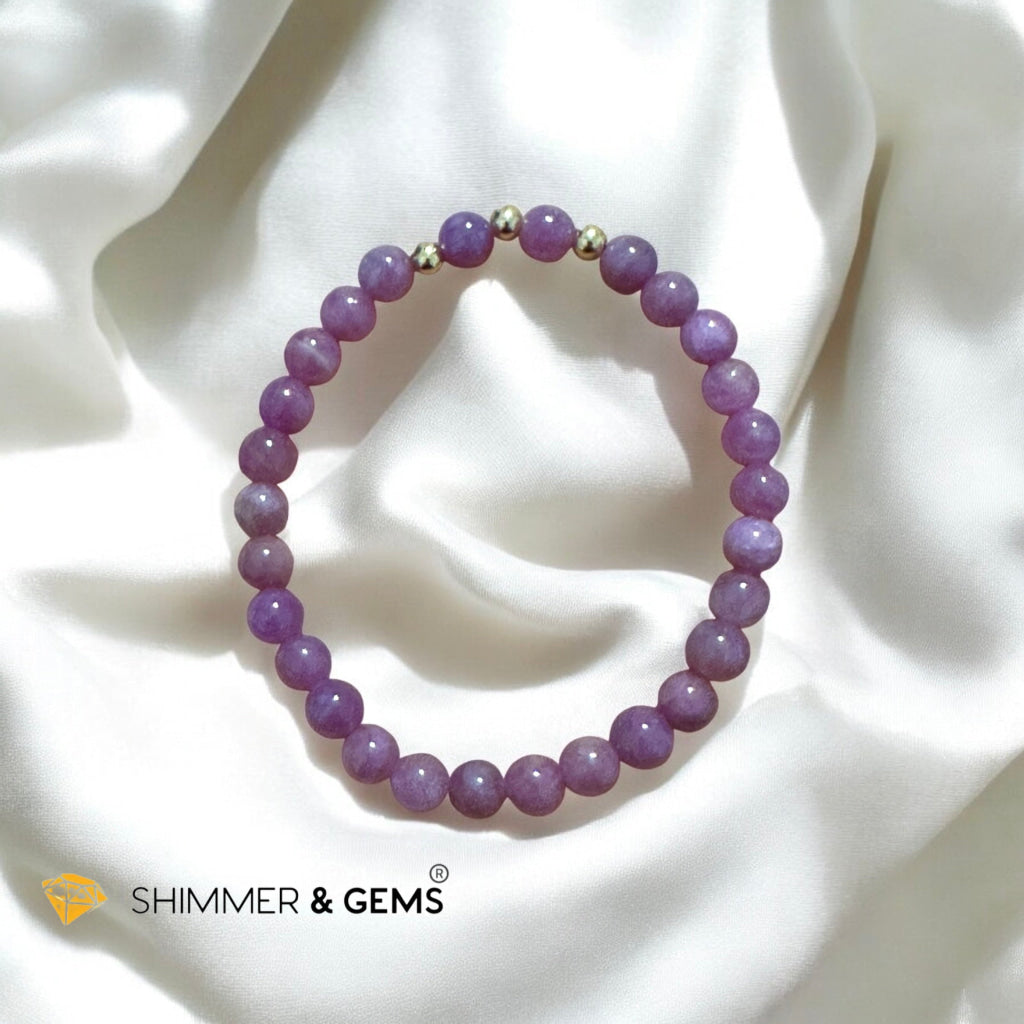 Natural Ruby 6mm Bracelet With 14k Gold-Filled Accents (untreated, not dyed, pre-coded, attuned) Burma AAA grade