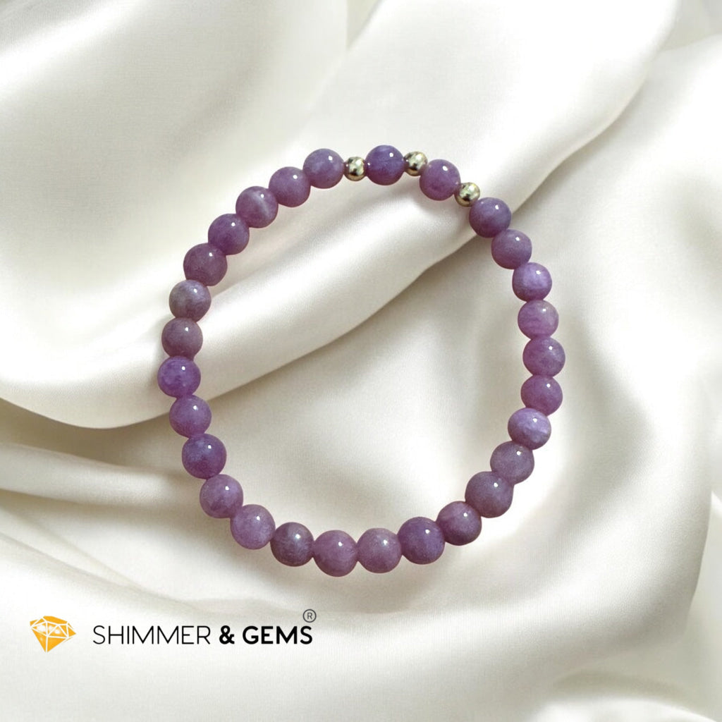 Natural Ruby 6mm Bracelet With 14k Gold-Filled Accents (untreated, not dyed, pre-coded, attuned) Burma AAA grade