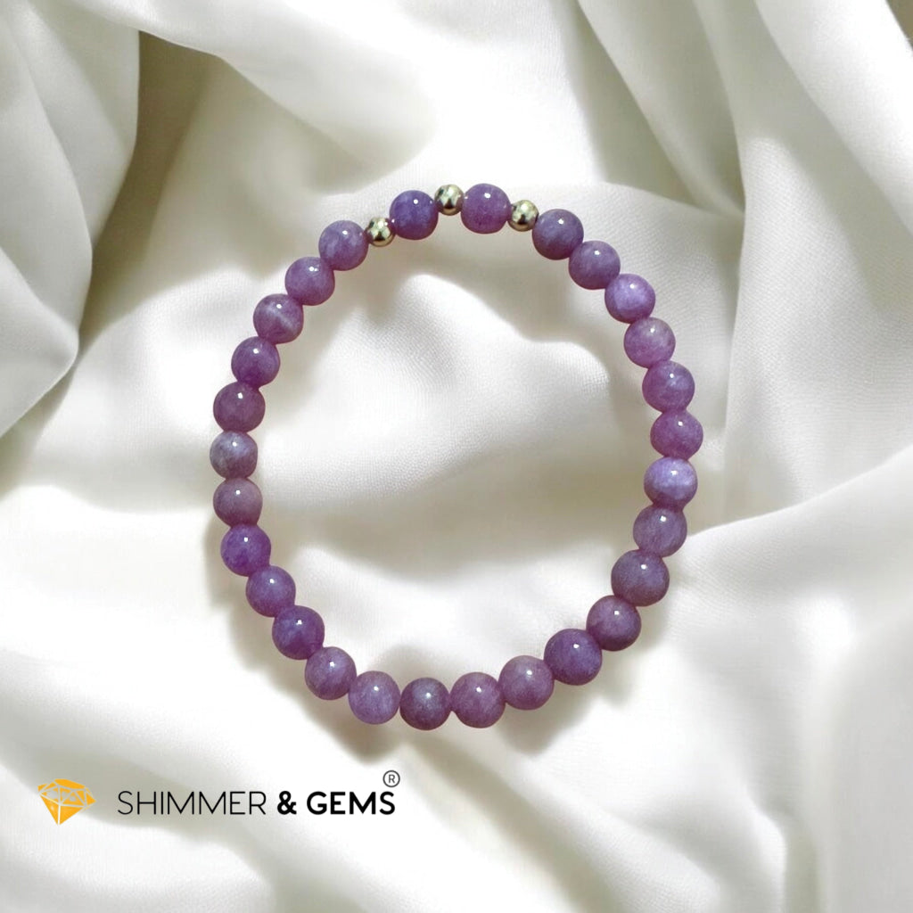 Natural Ruby 6mm Bracelet With 14k Gold-Filled Accents (untreated, not dyed, pre-coded, attuned) Burma AAA grade