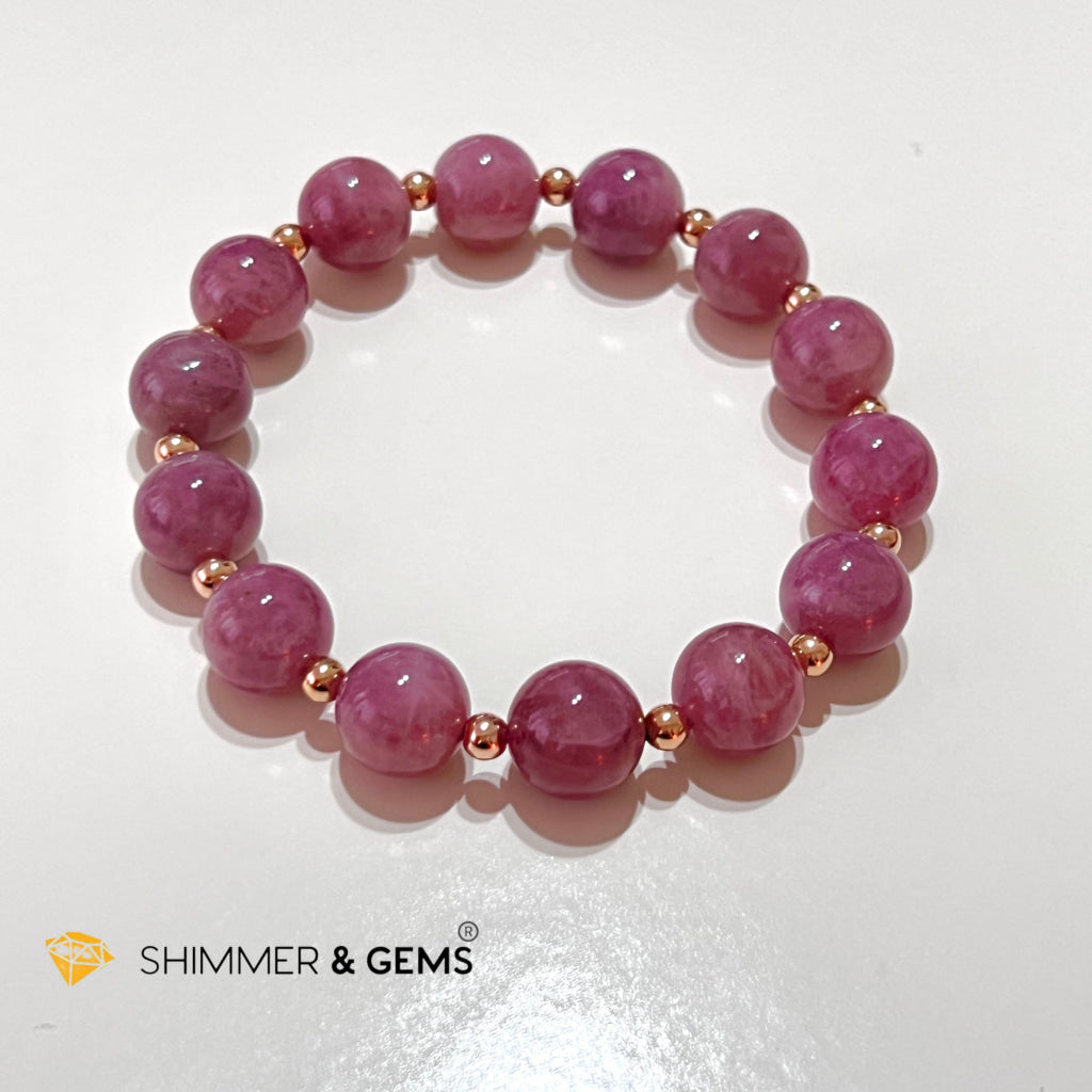 Pink Amethyst 11Mm (Very Rare) Healing Bracelet With 14K Rose Gold Filled Bracelets