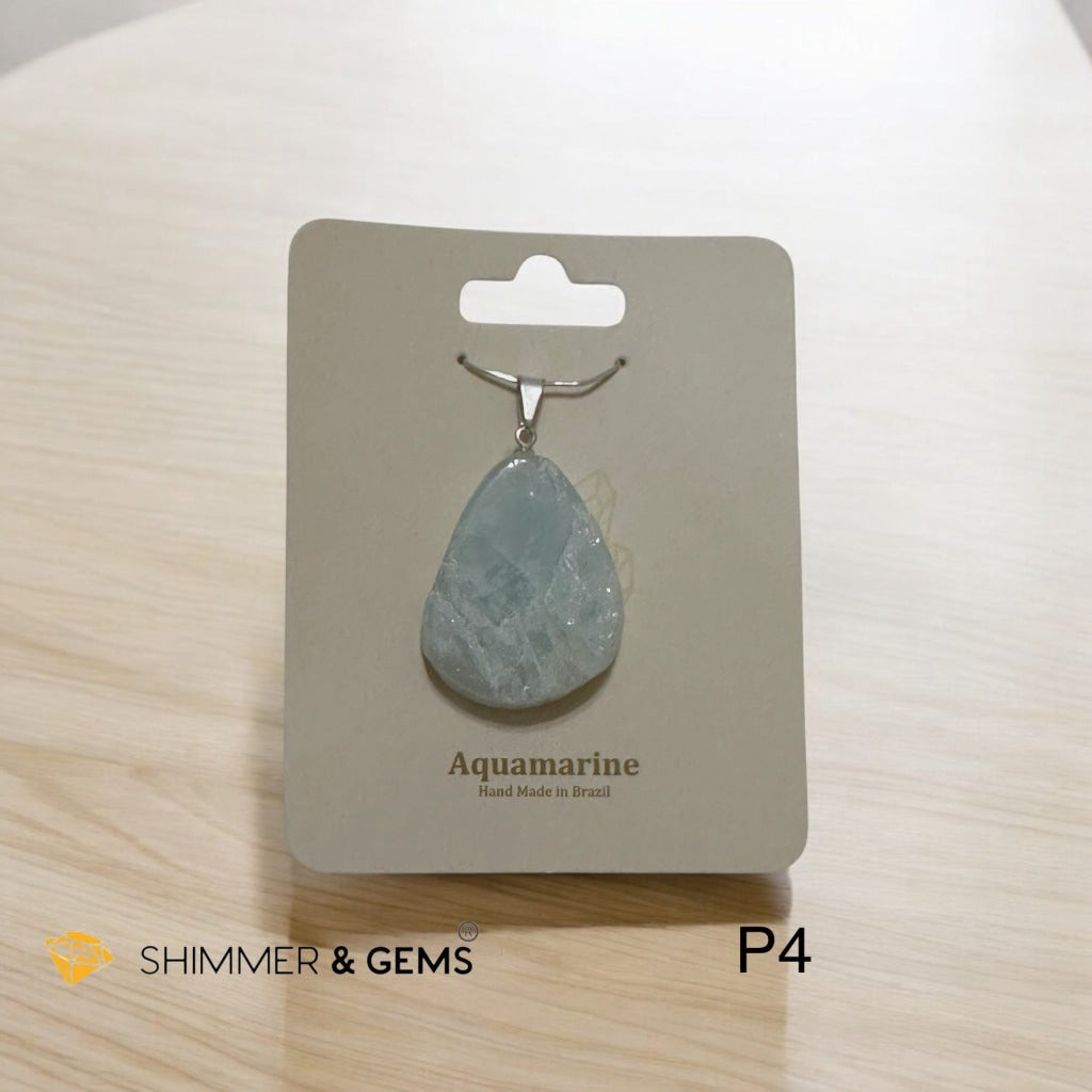 Polished Aquamarine Slab Pendant (Brazil) 25-40mm