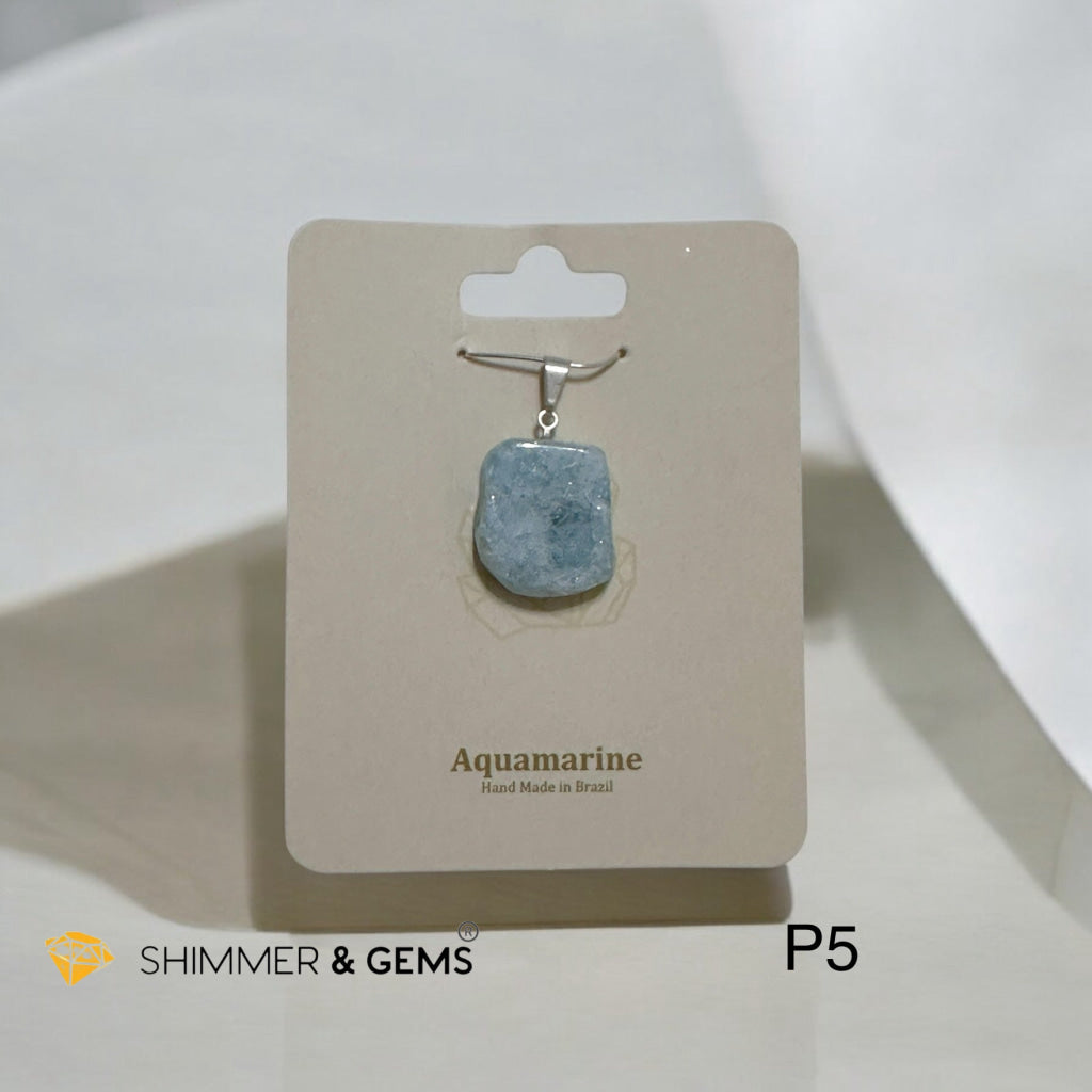 Polished Aquamarine Slab Pendant (Brazil) 25-40mm