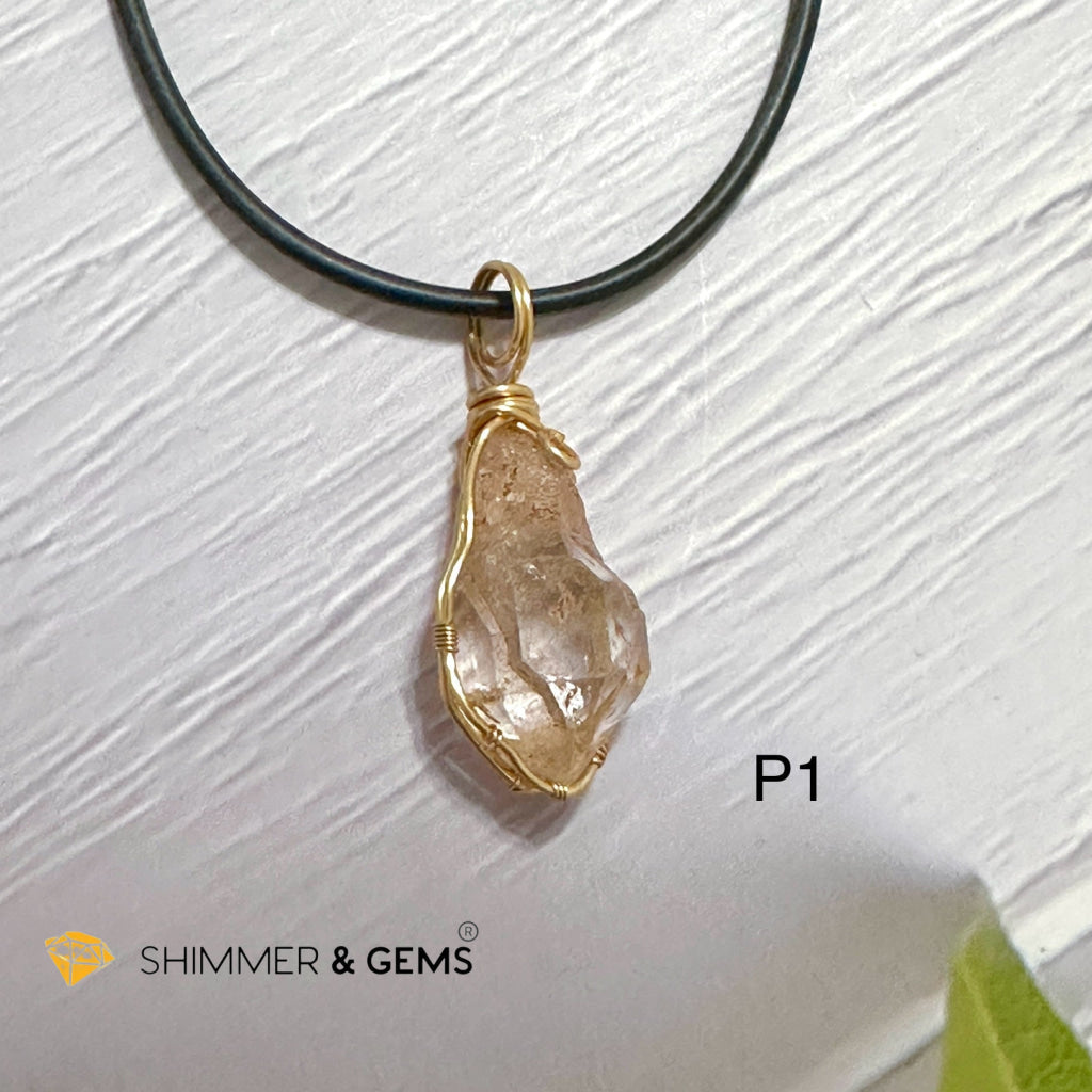 Red Hematite Elestial Quartz Wire-wrapped Pendant (Madagascar) 20-35mm