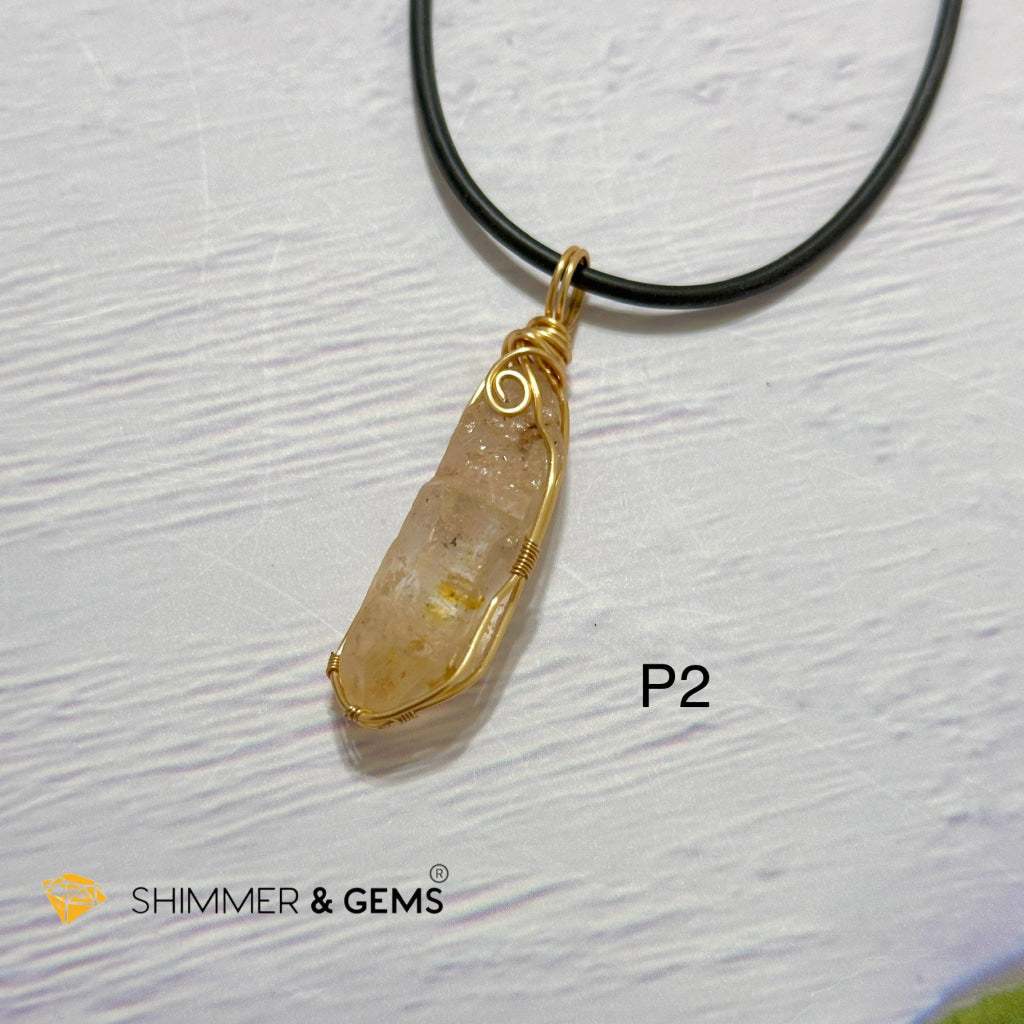 Red Hematite Elestial Quartz Wire-wrapped Pendant (Madagascar) 20-35mm